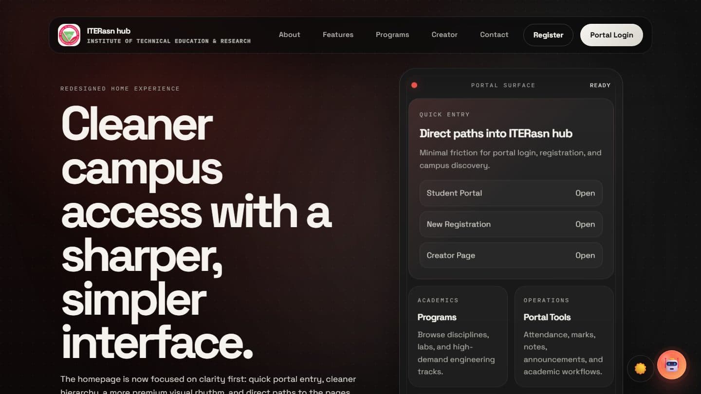 Screenshot of iters.live — All-in-One College Platform